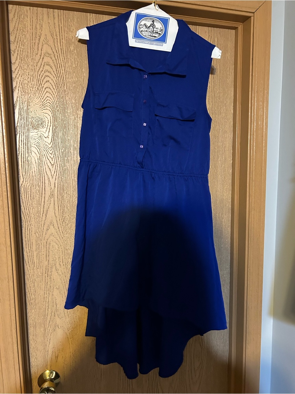 Truth Sleeveless High-Low Dress in Royal Blue